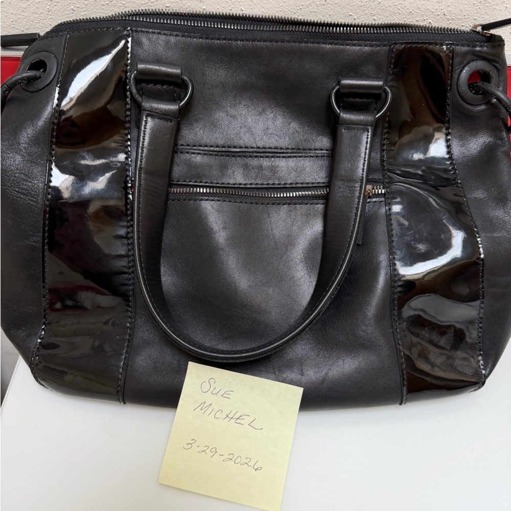 Hammitt Jared Black Women's Patent Accent Satchel Bag